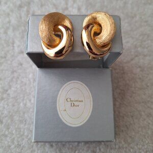 Vintage Christian Dior Clip-On Earrings with Box
